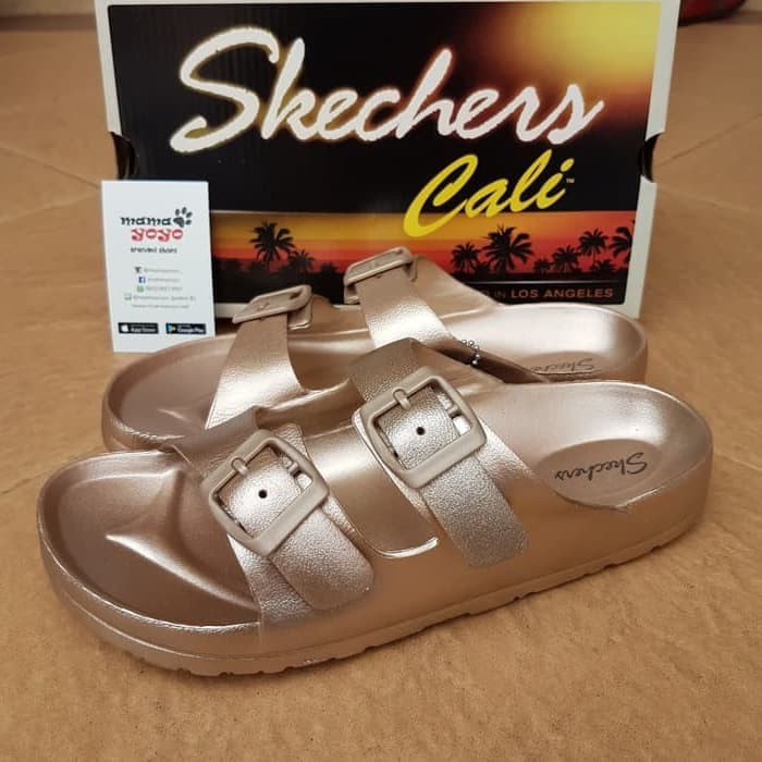 skechers cali breeze double strap eva slide sandal