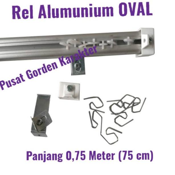 Kekinian.. Rel Gorden Tiang Hordeng Batang Gagang Alumunium Rel OVAL ⁎
