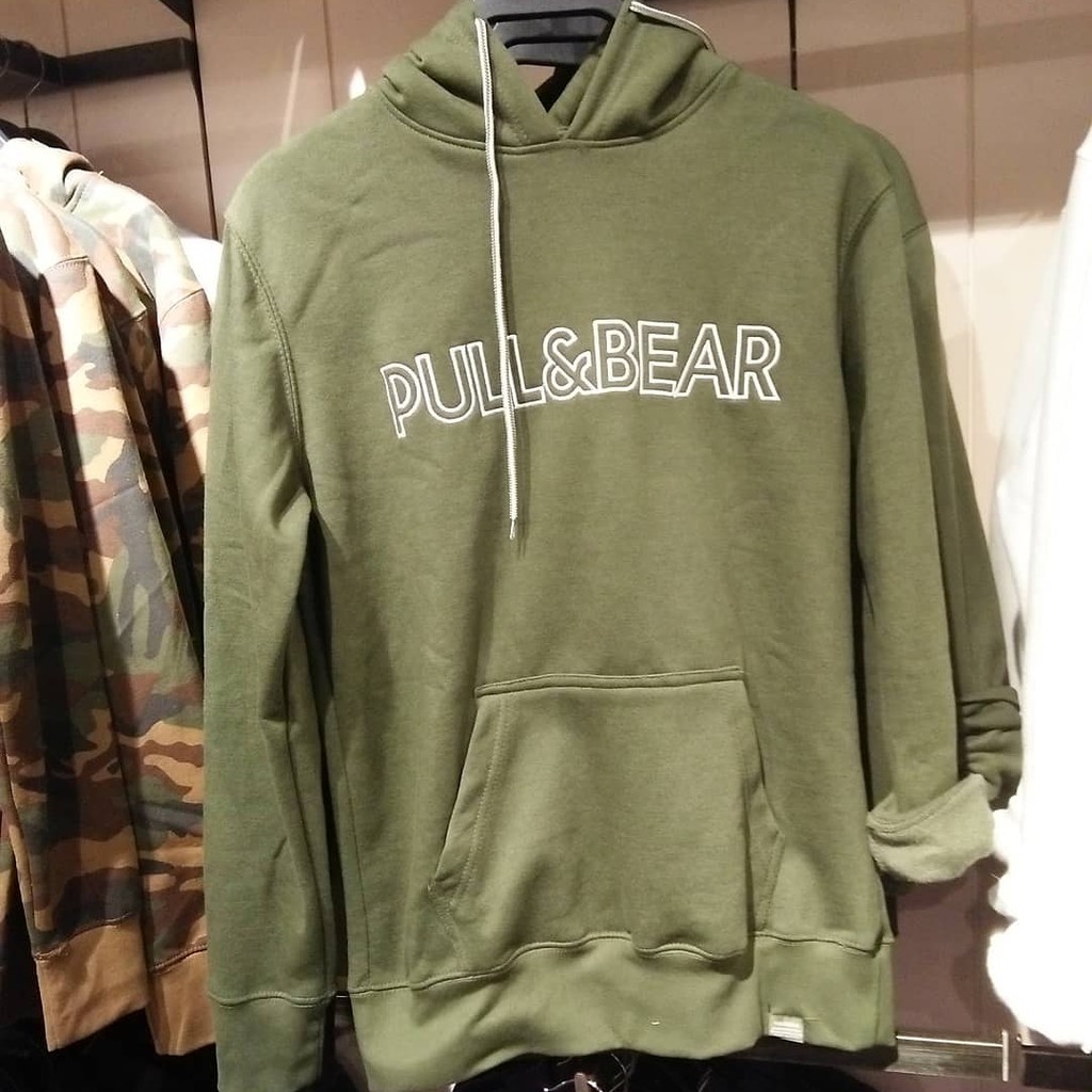 pull and bear hoodie green