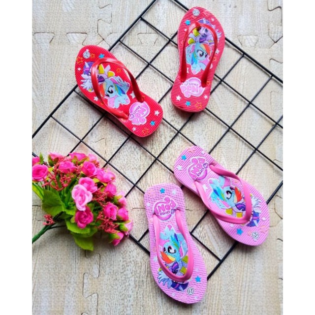 [Size 21-35] SANDAL JEPIT ANAK CEWEK 2-8 TAHUN KARAKTER UNICORN KUDA PONY / SANDAL ANAK PEREMPUAN LUCU