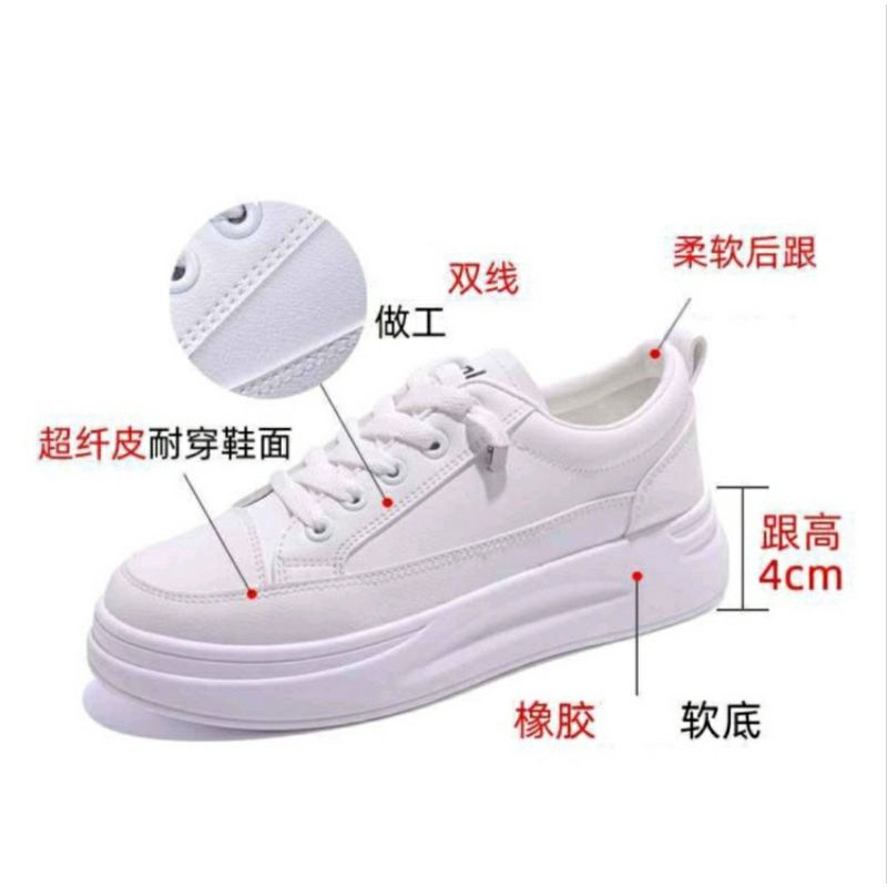 Sneakers Putih Import Wanita Kuliah Kerja Sport Terbaru