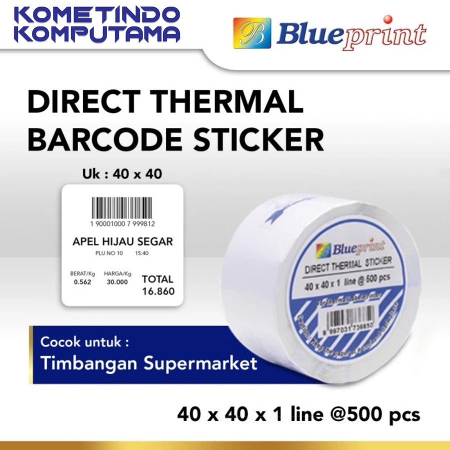 40x40x1 Line isi 500pcs Direct Thermal Sticker BLUEPRINT 40x40x1 Line isi 500pcs / Label Stiker