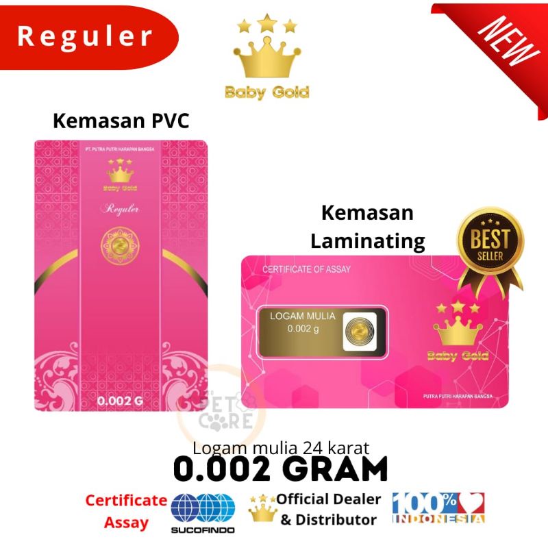 BABY GOLD / ROSE GOLD Emas Mini Logam Mulia 0.002 gram