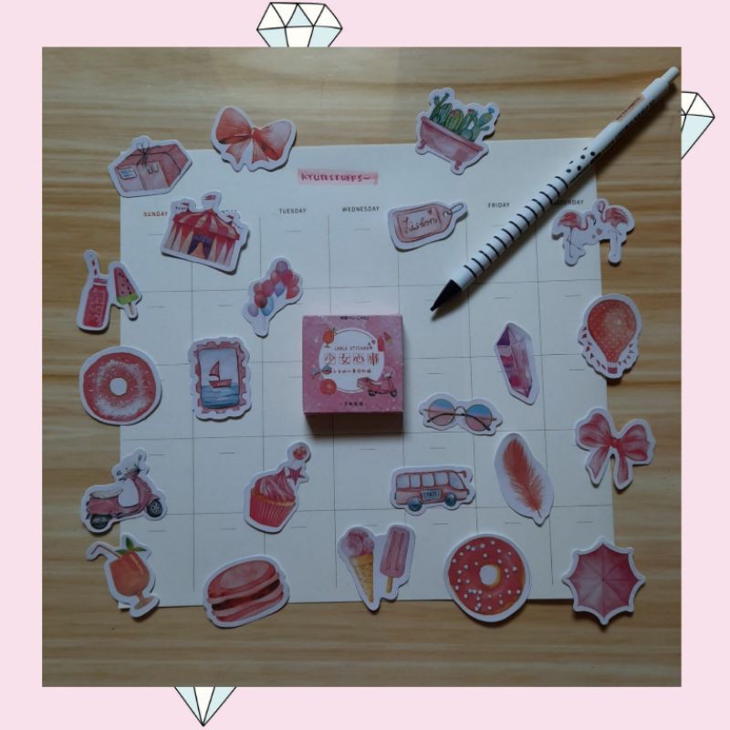 

46Pcs Stiker Desain Anak Perempuan Lucu untuk Scrapbook / Jurnal /