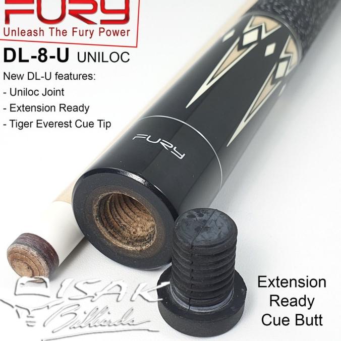 Fury Dl-8-U Cue - Uniloc Billiard Pool Stick Biliar Stik Furi Unilock