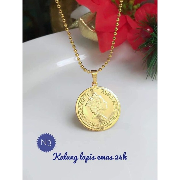 kalung lapis emas 24k / emas sepuhan K129229