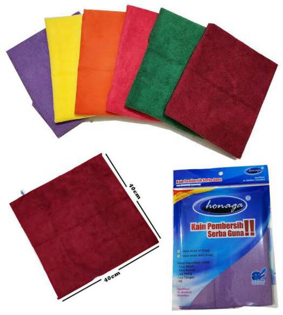 Kain Lap Microfiber Lap Serbaguna Honaga 40x40cm 320gsm original