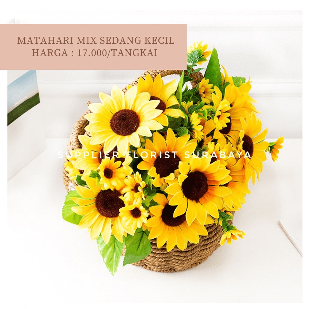 BUNGA PALSU MATAHARI ARTIFICIAL FLOWER SUNFLOWER BUNGA MAINAN TANAMAN HIAS