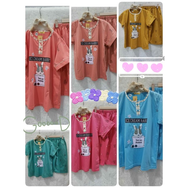 Piyama Tessa Paket Grosir 6 pcs/ Baju Tidur 3/4 Dewasa/ Paket Usaha Baju Tidur