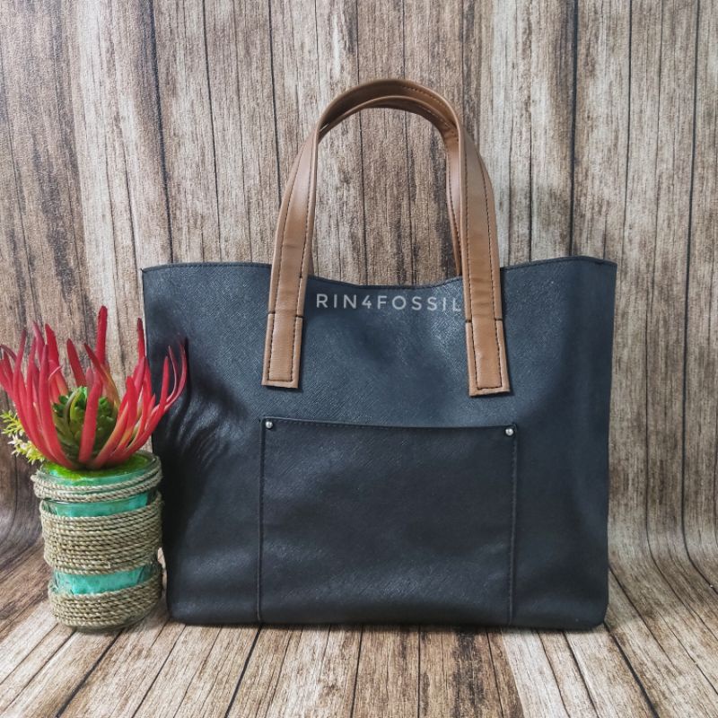 TAS LES CATINO/ Tote Bag Black/ Tas Wanita Preloved/ Tas Besar Hitam