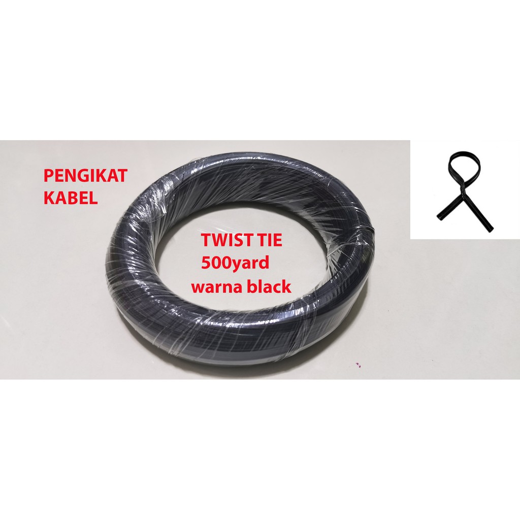 Kabel Kawat Ikat ( Twist Tie ) Hitam 500 yard - pengikat kabel - magic ties