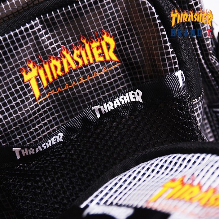 Thrasherrr Japan Licensed Mesh Clear Shoulder Bag