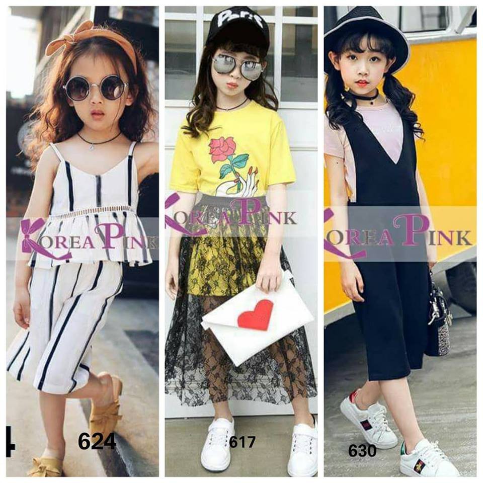Korea pink girl fashion - baju anak perempuan