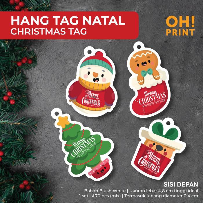 

Kartu / Hang Tag Natal Custom Unik - Hang Tag Christmas Custom Logo - Blush White