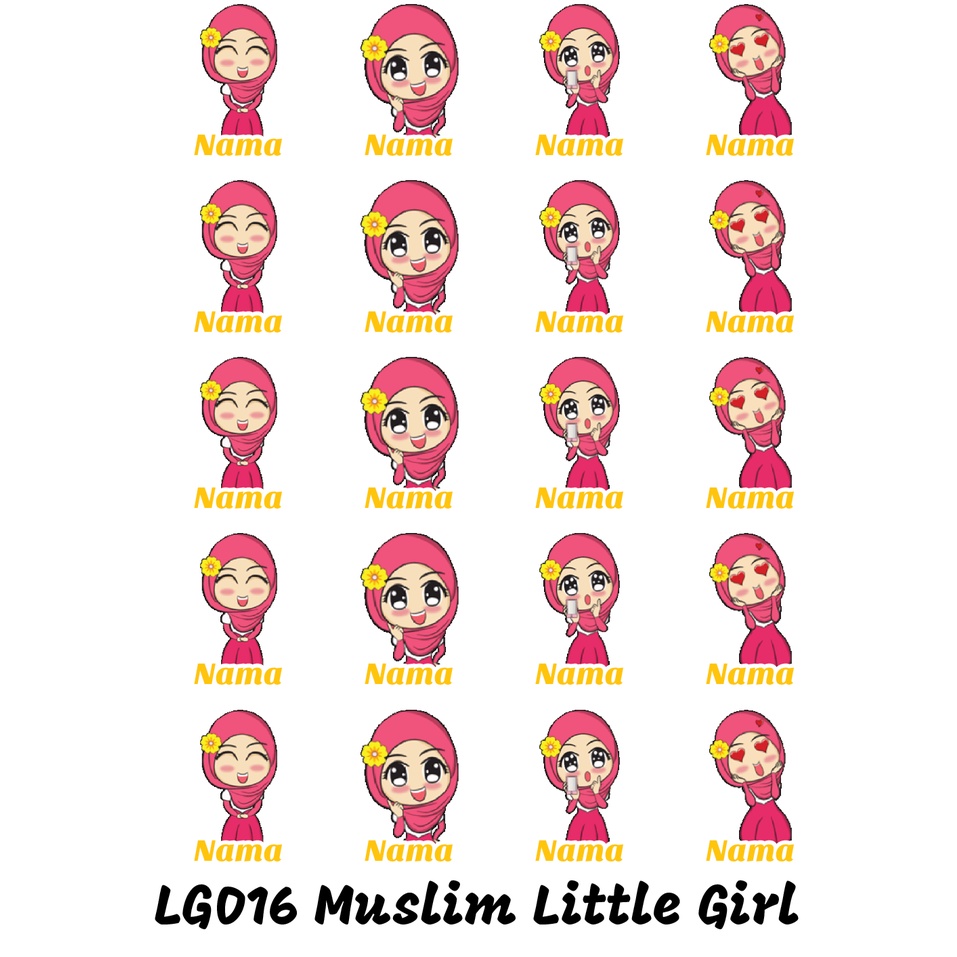 

Sticker Nama Cutting Label Waterproof Tahan Air Little Girl 16 (LG016)