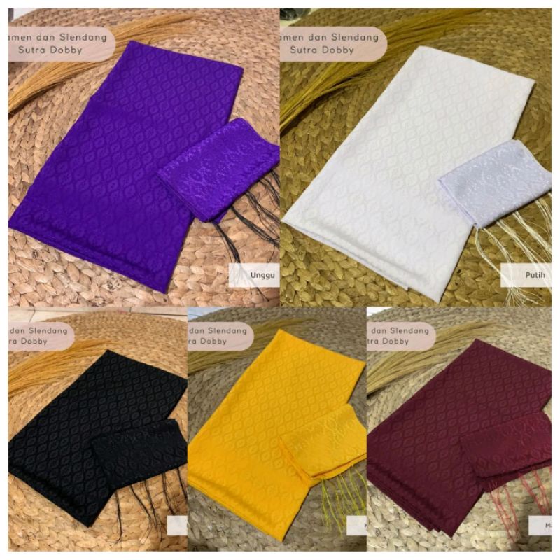 Kamen Dobby polos + Selendang / kamen bali