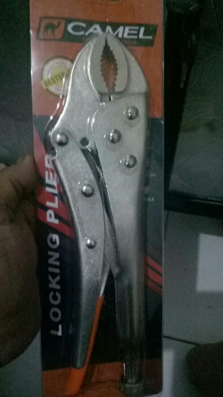 Tang Buaya Jepit Chrome Locking Plier Gagang Besi 10 Inch Alat Pertukangan