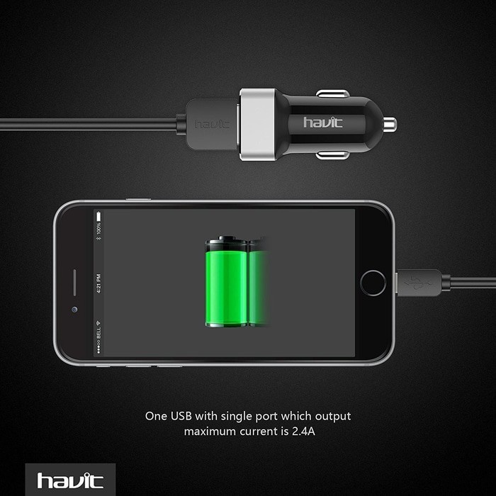 Havit UC270 Dual USB 2.4A Fast Charging Universal Car Charger Adaptor