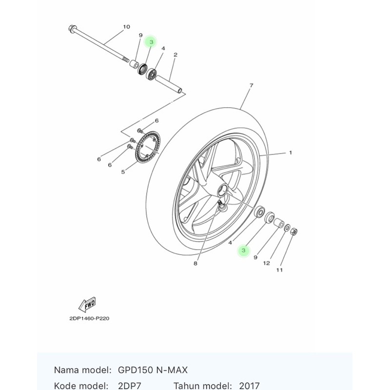 SIL SEAL RODA DEPAN NMAX AEROX ALFA VEGA R ZR JUPITER Z Z1 LEXI XEON MIO ASLI ORI YAMAHA 93106 20816