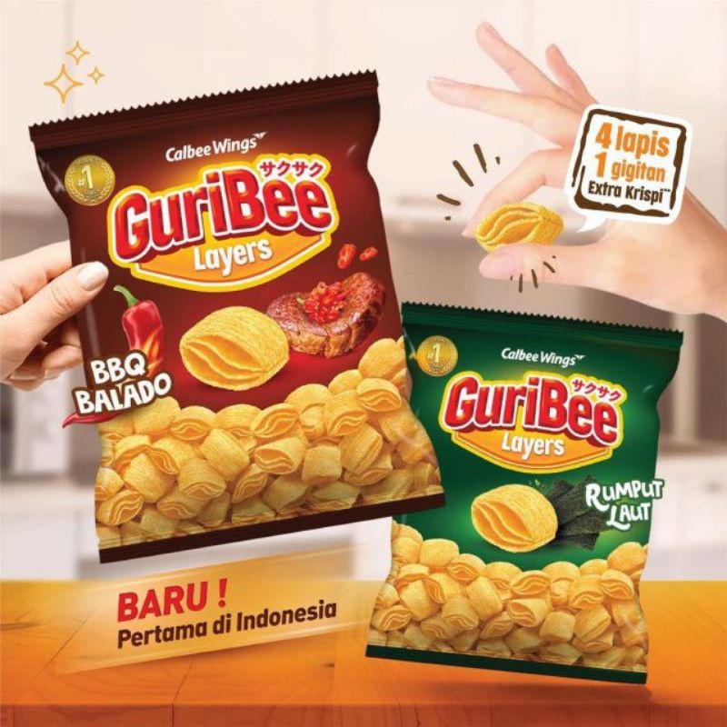 

Guribee snack BBQ Balado & Rumput Laut 68gr