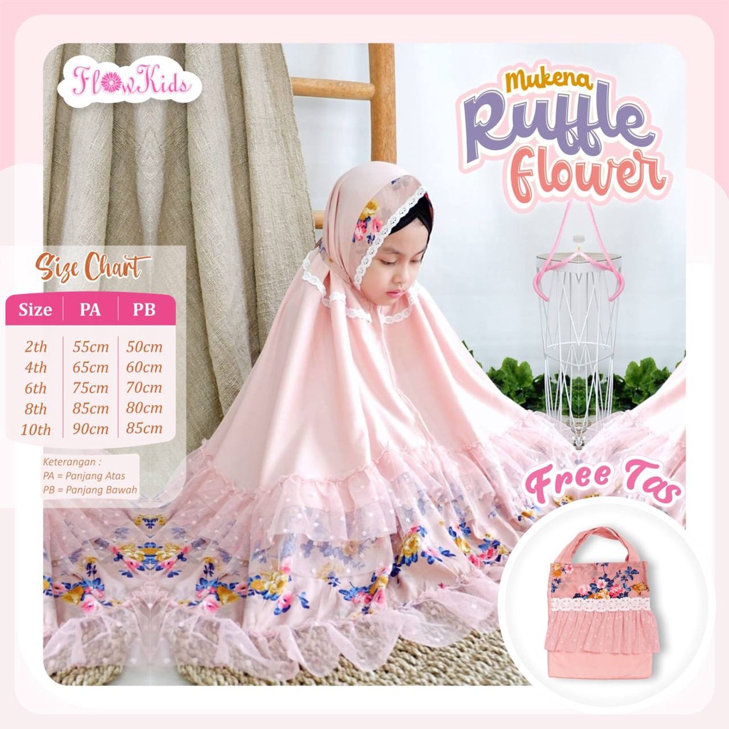 Mukena Ruffle Flower by FlowKids Premium