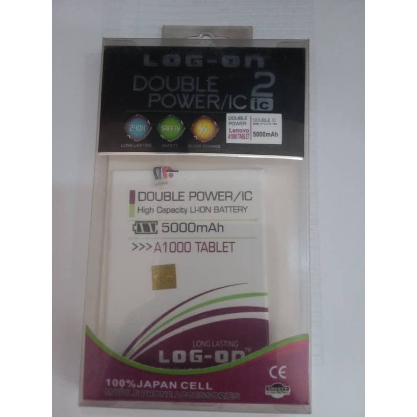 Battery/Baterai/Batre Lenovo Tablet A1000/A3000/A5000 Original Log On Double Power