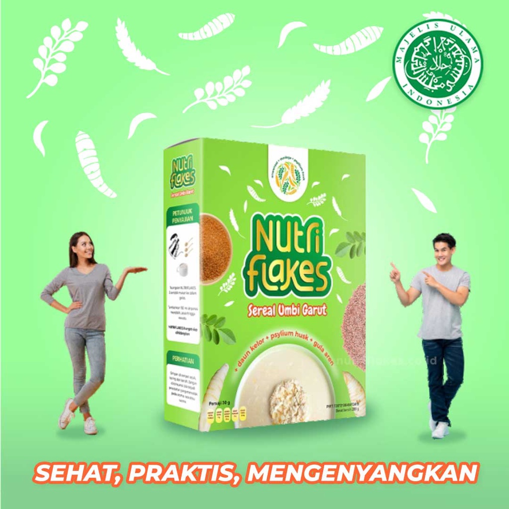 UMBI GARUT NUTRIFLAKES 280 GRAM. TERLARIS HERBAL ALAMI - SUPLEMEN TAMBAHAN. TERAPHY DIET. GERD.  SAK