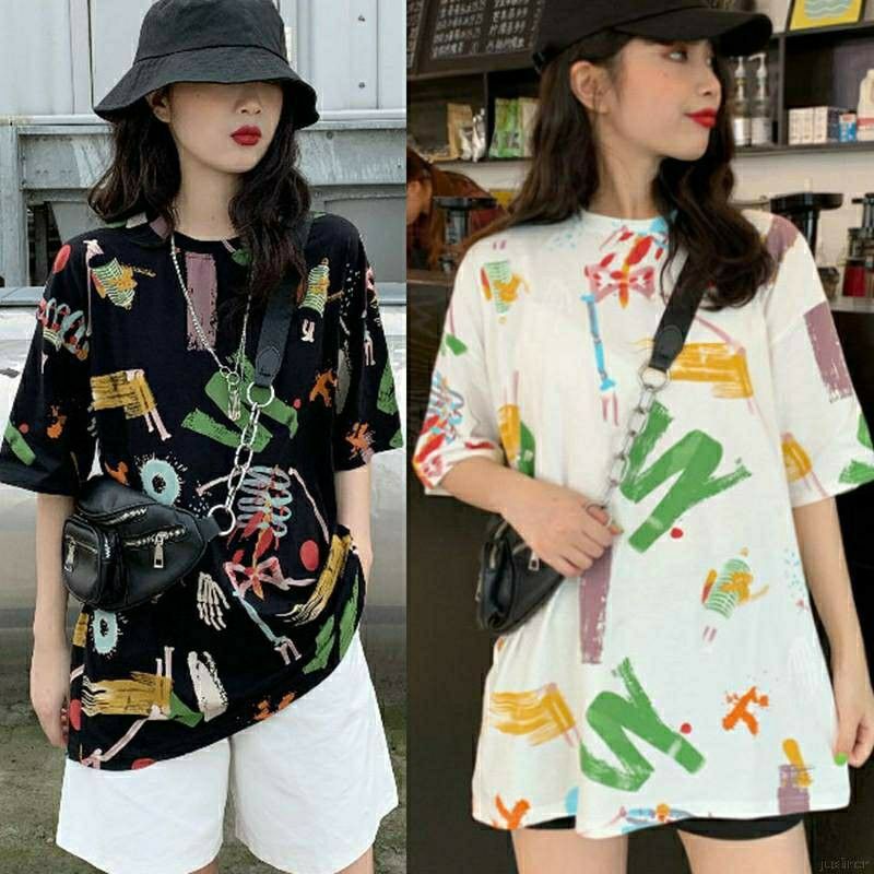 Arifirn Kaos Oversize Summer Lose (LD 106, P 65) - Kaos Wanita | Baju Wanita Murah