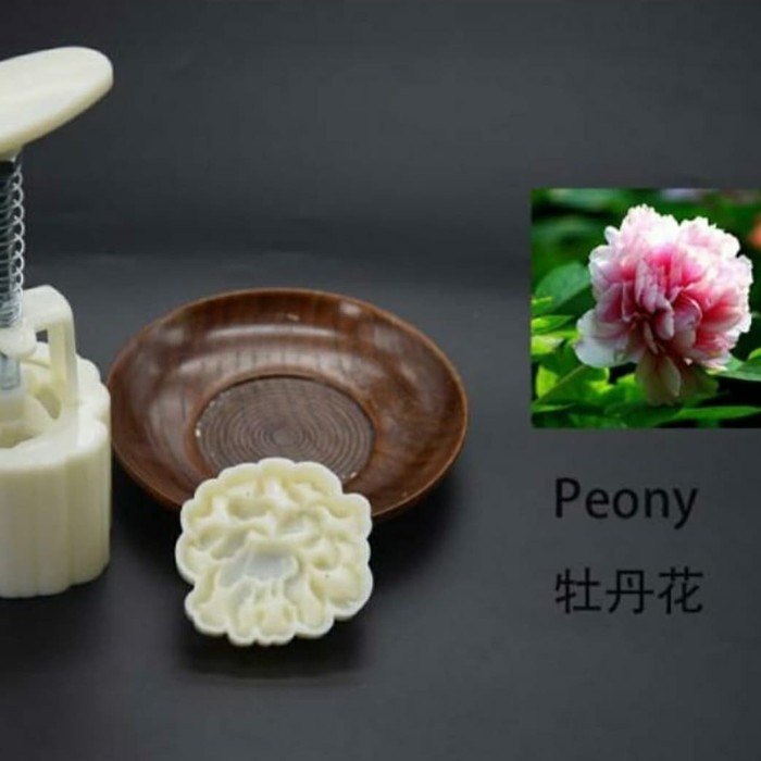 Cetakan Kue Bulan Nastar Taiwan Mould Mold/Moon cake Plunger 3D Peony 50gr