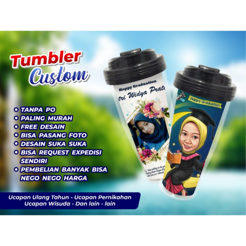 Jual TUMBLER CUSTOM SATUAN MURAH Insert TEMPAT MINUM FOTO NAMA SOUVENIR ...