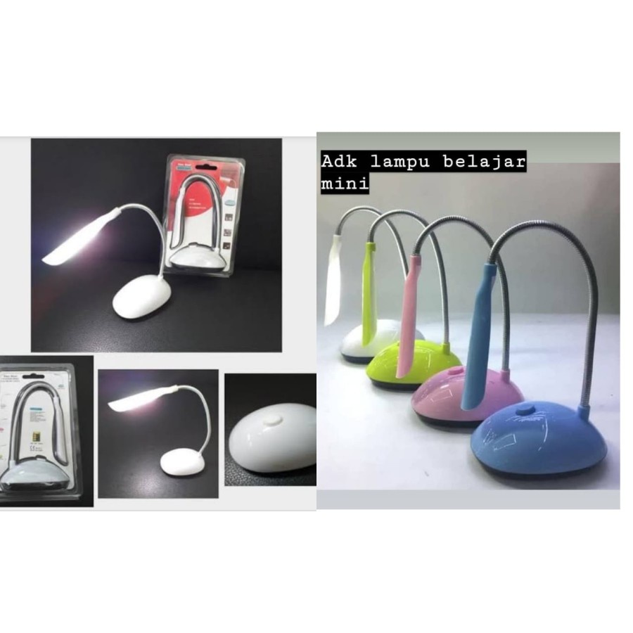 Lampu Belajar Mini led desk listrik baterai flexible portable