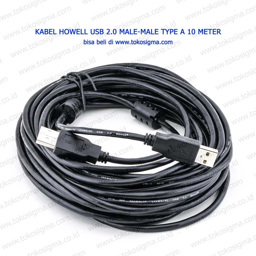 KABEL HOWELL USB 2.0 TYPE A MALE-MALE 10 Meter