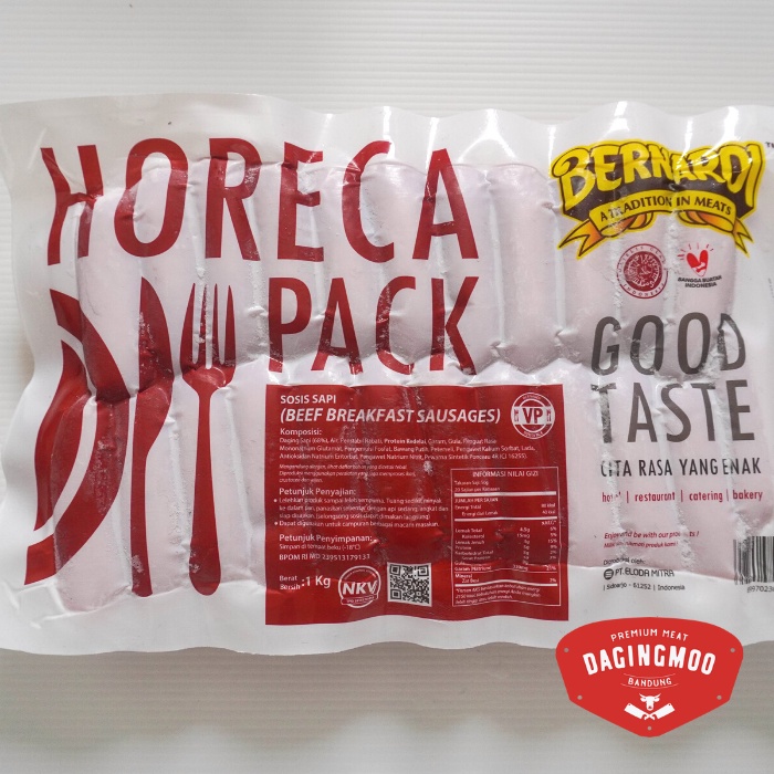 

Bernardi Sosis Sapi Horeca Breakfast 500gr / 1kg Bandung - Sapi VP