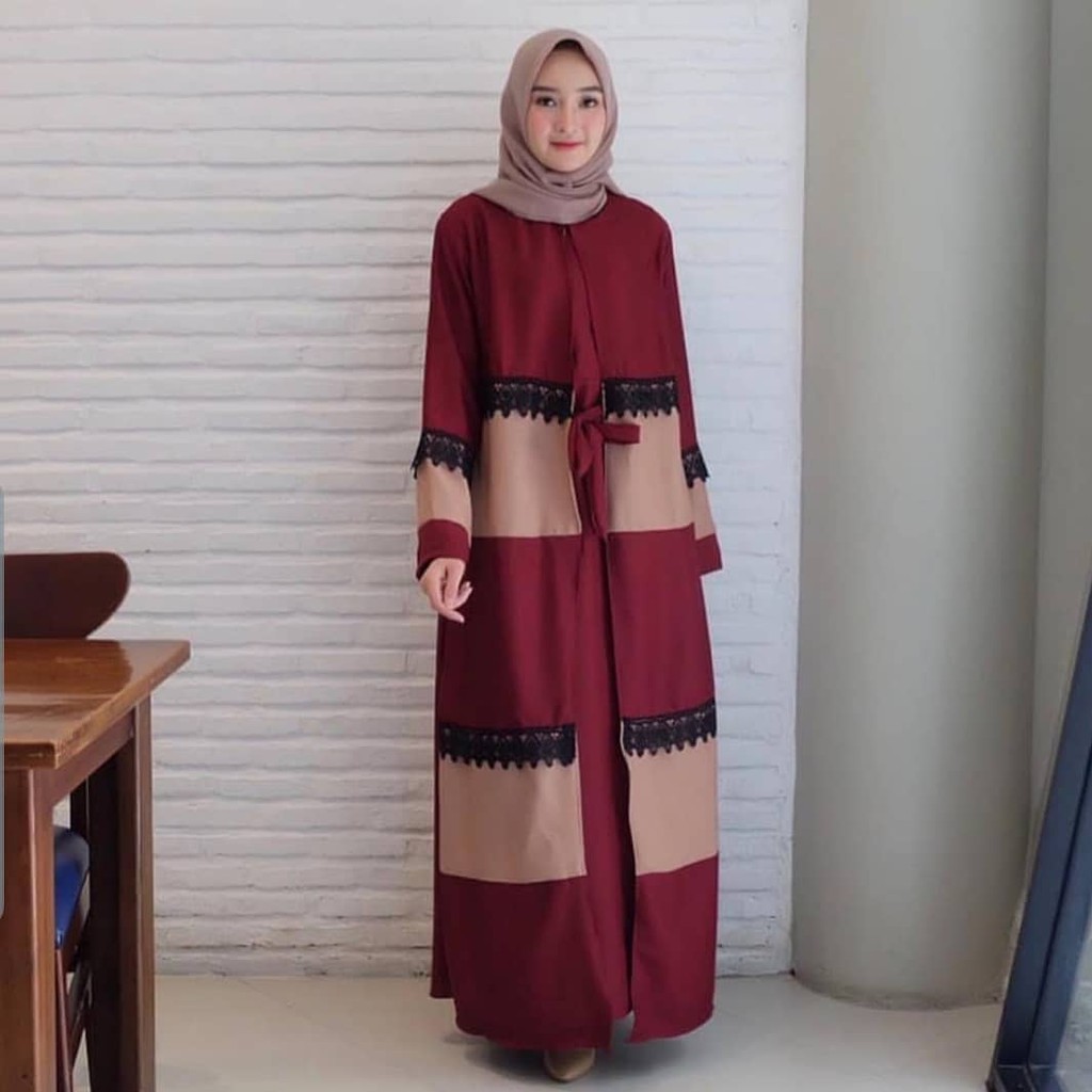 CUCI  GUDANG REINN DRESS Bahan Moscrepe Pakaina Wanita Gamis Panjang Terusan Gamis Wanita Dress Mulim Terbaru