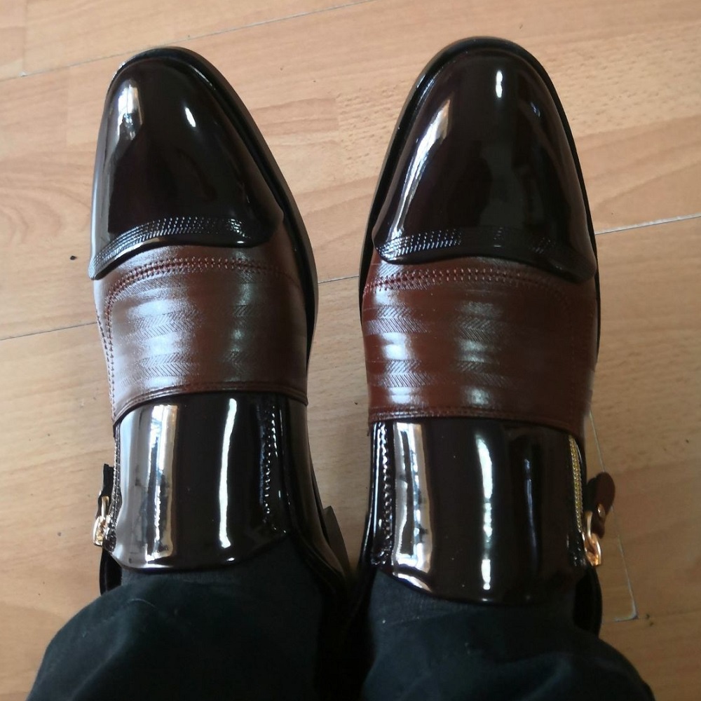 Sepatu Pantofel Pria Pantofel Tanpa Tali Formal Slip On Hitam Sepatu Resleting Fantofel Kerja Kantor Murah Anti Slip 076