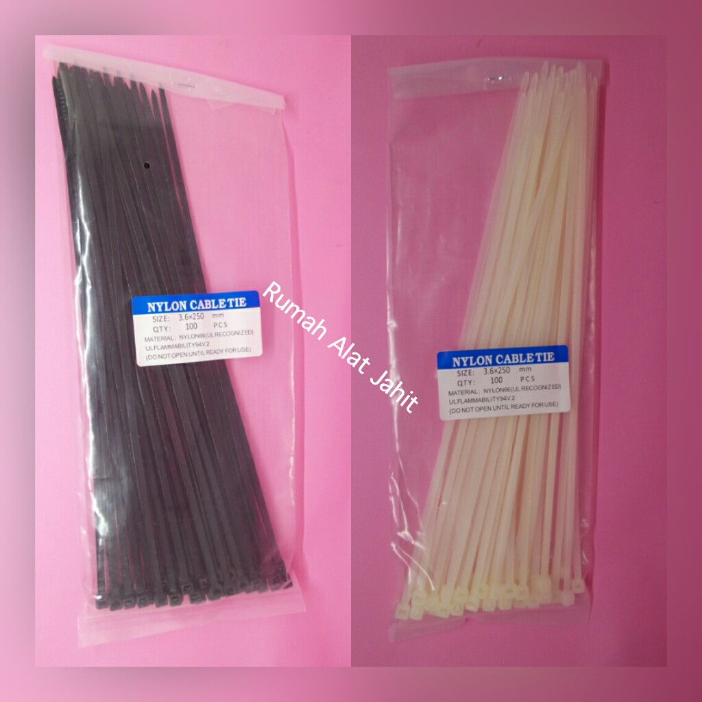 Nylon Kabel Tis / Cable tie / Pengikat Kabel Ukuran 3,6 x 250 mm