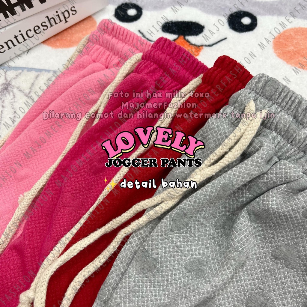 MAJOMER ® | LOVELY EMBOSS JOGGER PANTS - CELANA JOGER WANITA