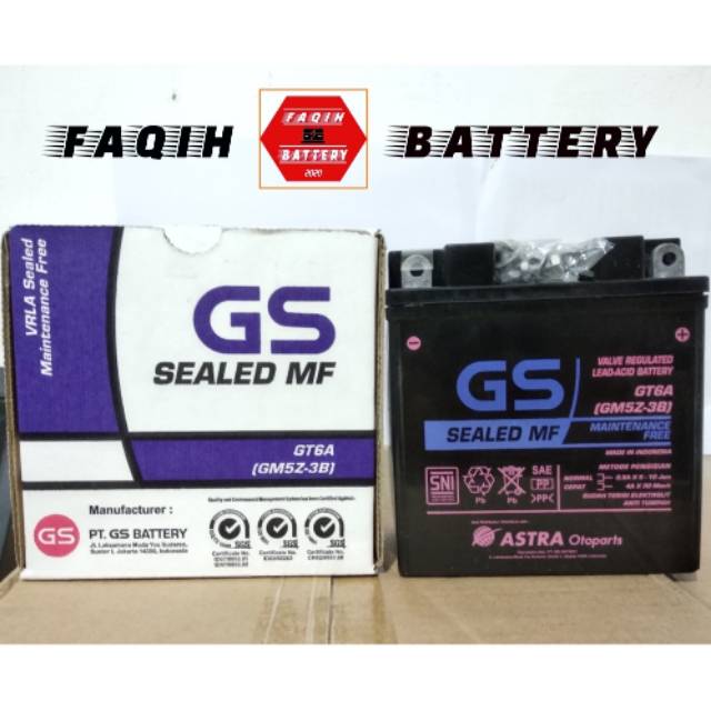 Jual Aki Motor Suzuki New Smash -Shogun 110 GS Astra GT6A-GM5Z-3B MF