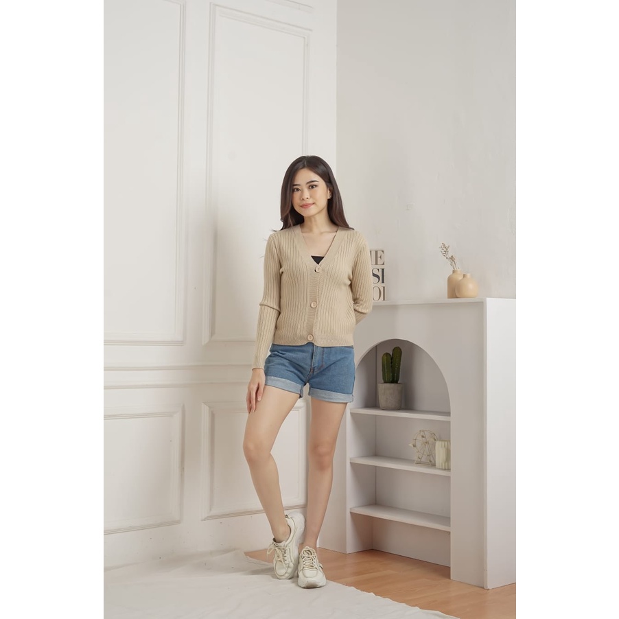 Cardigan Giselle Wanita Soft Knit Import - Cardigan Top Korea - Outer Rajut Wanita TM (MG0522)