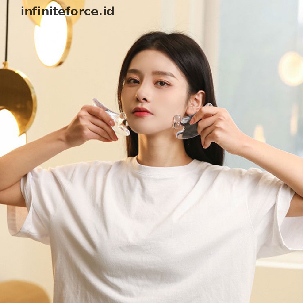 (infiniteforce.id) Alat Pijat gua sha Bentuk Hati Untuk Wajah / Tubuh