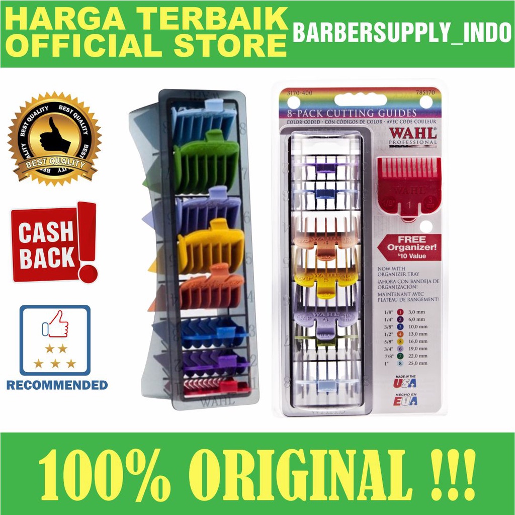 SEPATU CLIPPER WAHL NO 1 - 8 WARNA PREMIUM FREE WADAH WAHL GUARD CLIP