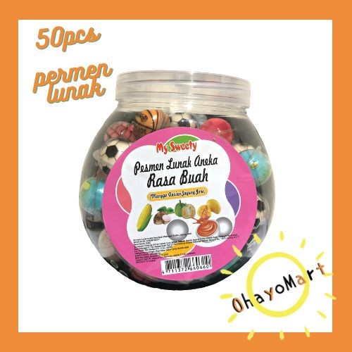 My Sweety Permen Bola Toples / Permen lunak aneka rasa Bola viral 50p