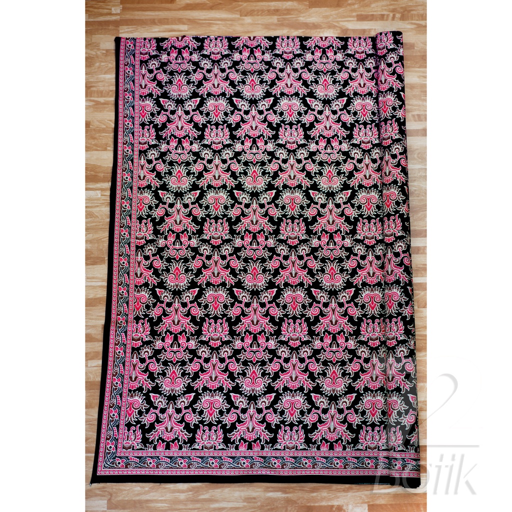 BAHAN BATIK PREMIUM Katun Motif Arum Sari Warna Hitam Merah Muda Putih 726365 Cap 72 Jarik Jarit Samping Kebat Panjang Batik Katun Modern Premium Bahan Seragam Batik Pernikahan Kantor Keluarga Murah Kamen Jadi Batik Bali Lembaran