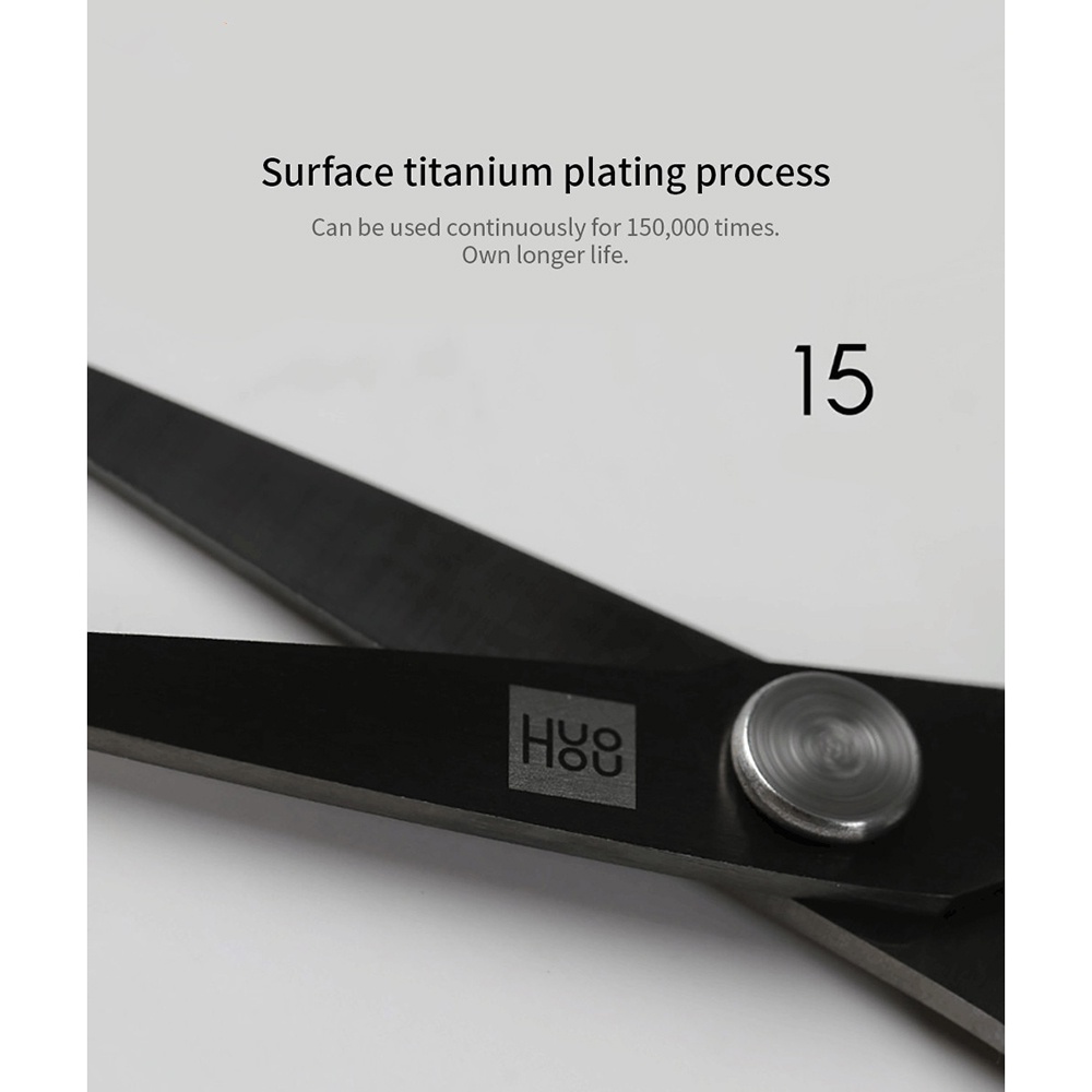 XIAOMI Huohou Gunting Premium Titanium Plated Scissors Awet Tahan Lama Anti Karat Tajam Berkualitas Besar Kecil Gunting Kertas Plastik Tali Dapur Multifungsi Set 2 PCS