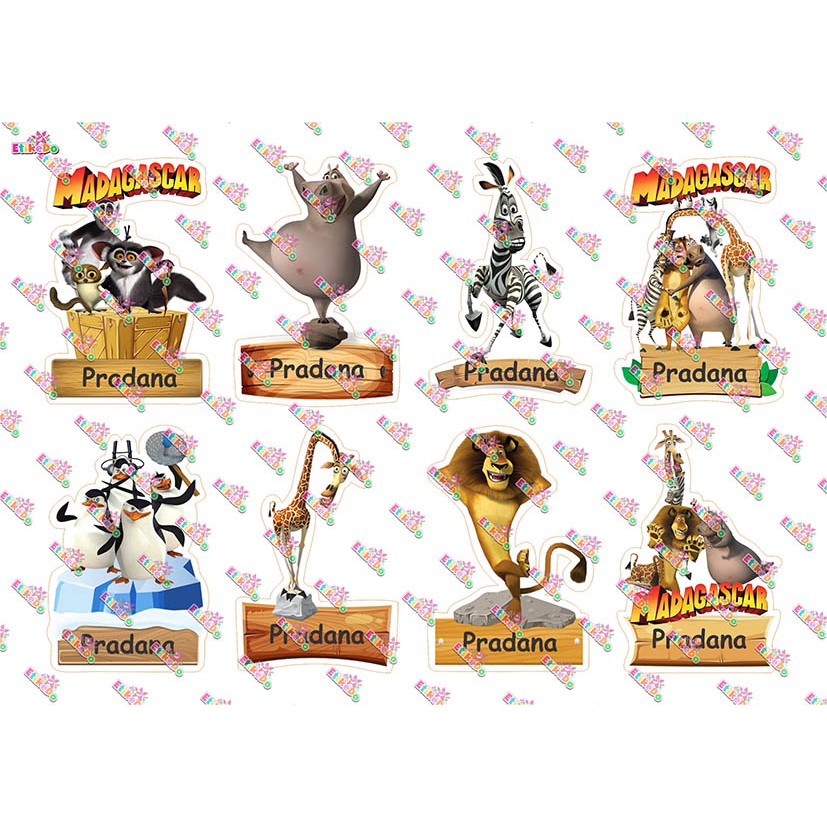 

LABEL NAMA MADAGASCAR 32 STIKER - ANTI AIR/ROBEK/LUNTUR-1 Nama MD1XL1