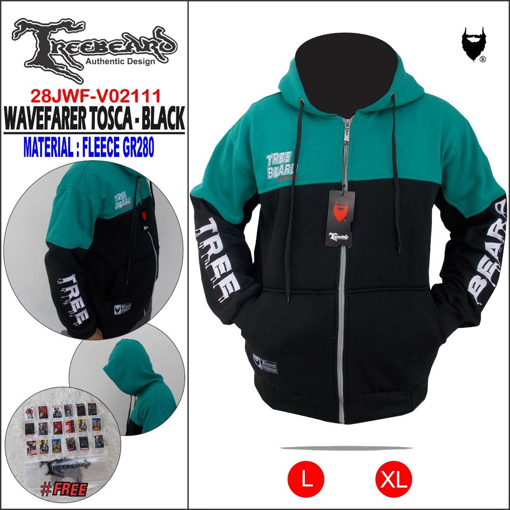 Jaket Zipper Pria Treebeard Hoodie Jacket Resleting Hodie Cowok Flecee