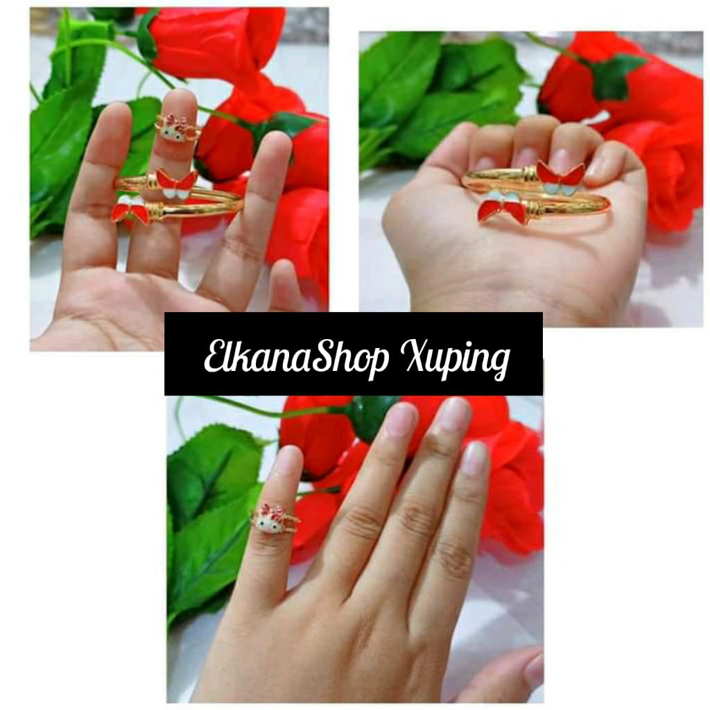 Gelang anak benggel free cincin cat TITANIUM