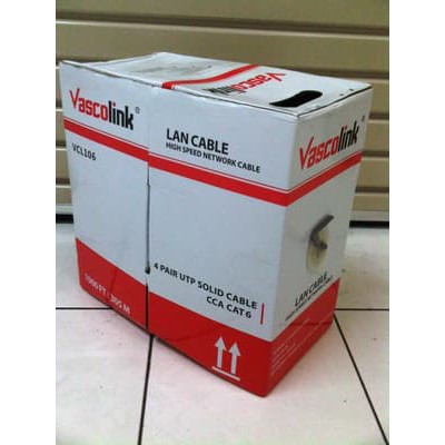 VASCOLINK UTP Cable CAT6 CCA [LAN Cable 4Pair - Kabel LAN Cat6 305M]