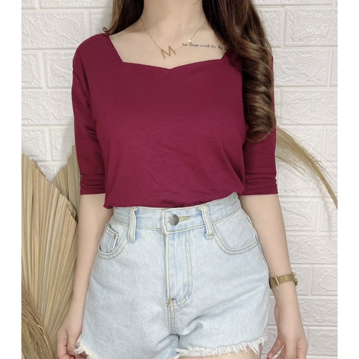 Atasan Wanita Kerah Persegi/Atasan Wanita Kekinian/Aurora Clothing