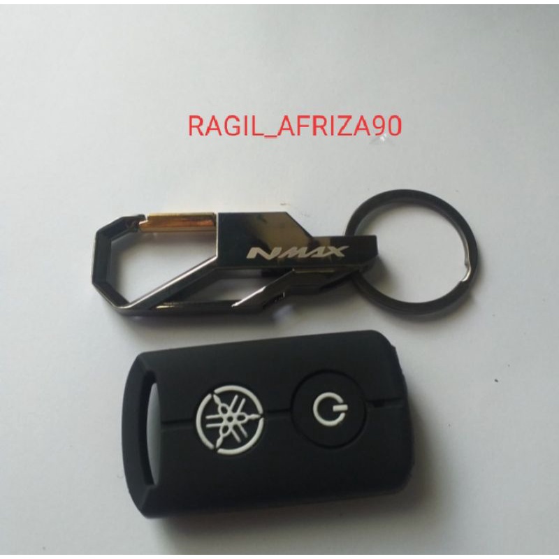 PAKET GANTUNGAN KUNCI LOGO NMAX NEW NMAX 2020 DAN COVER SILICONE REMOTE SMART KEY